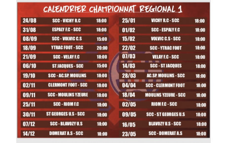 CALENDRIER SAISON 2019-2020