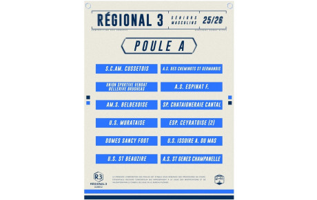 R3 - notre équipe fanion connaît désormais ses adversaires pour sa saison en Régional 3.